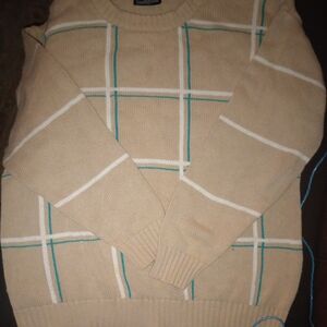Beige Plaid Sweater